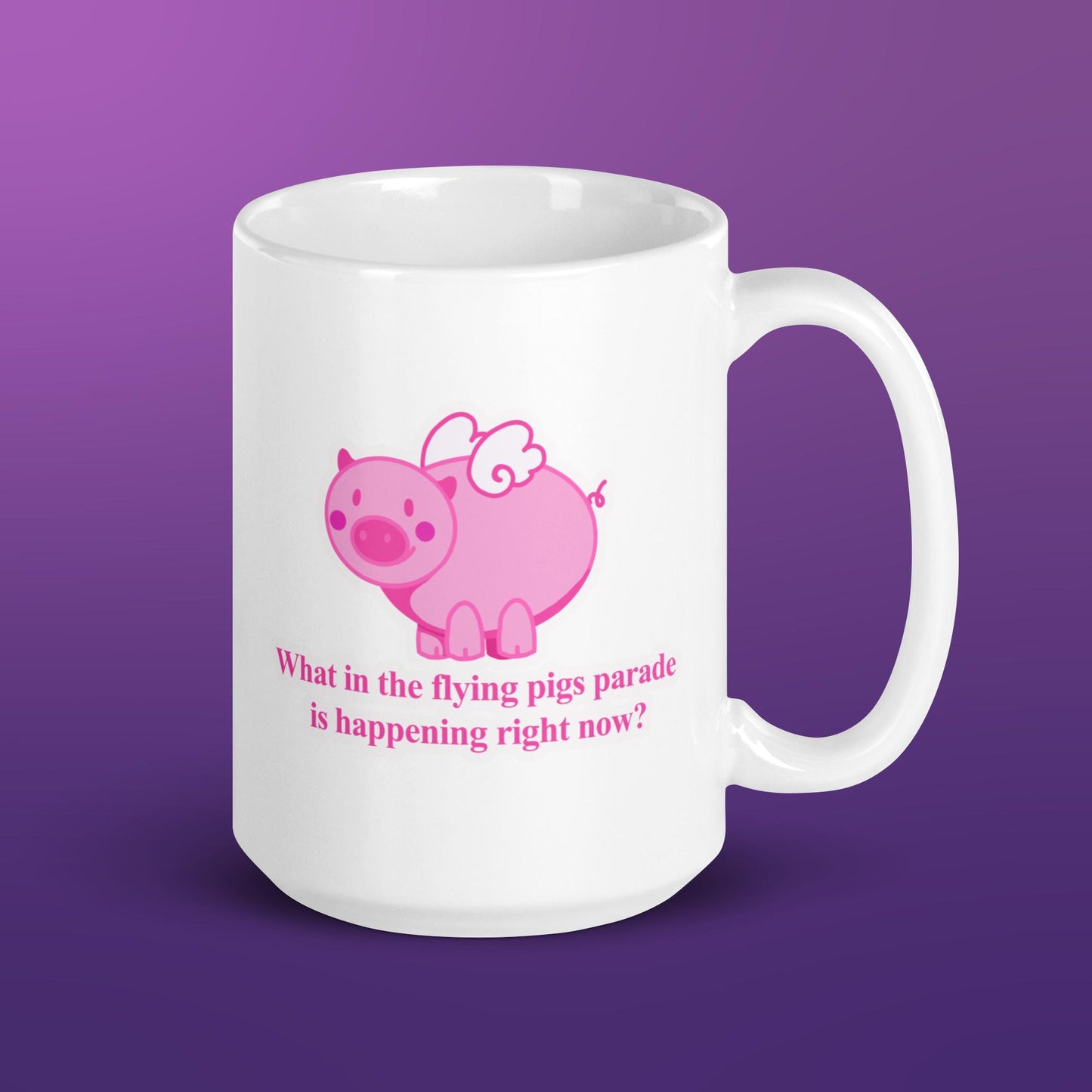 Flying Pig White Glossy Mug