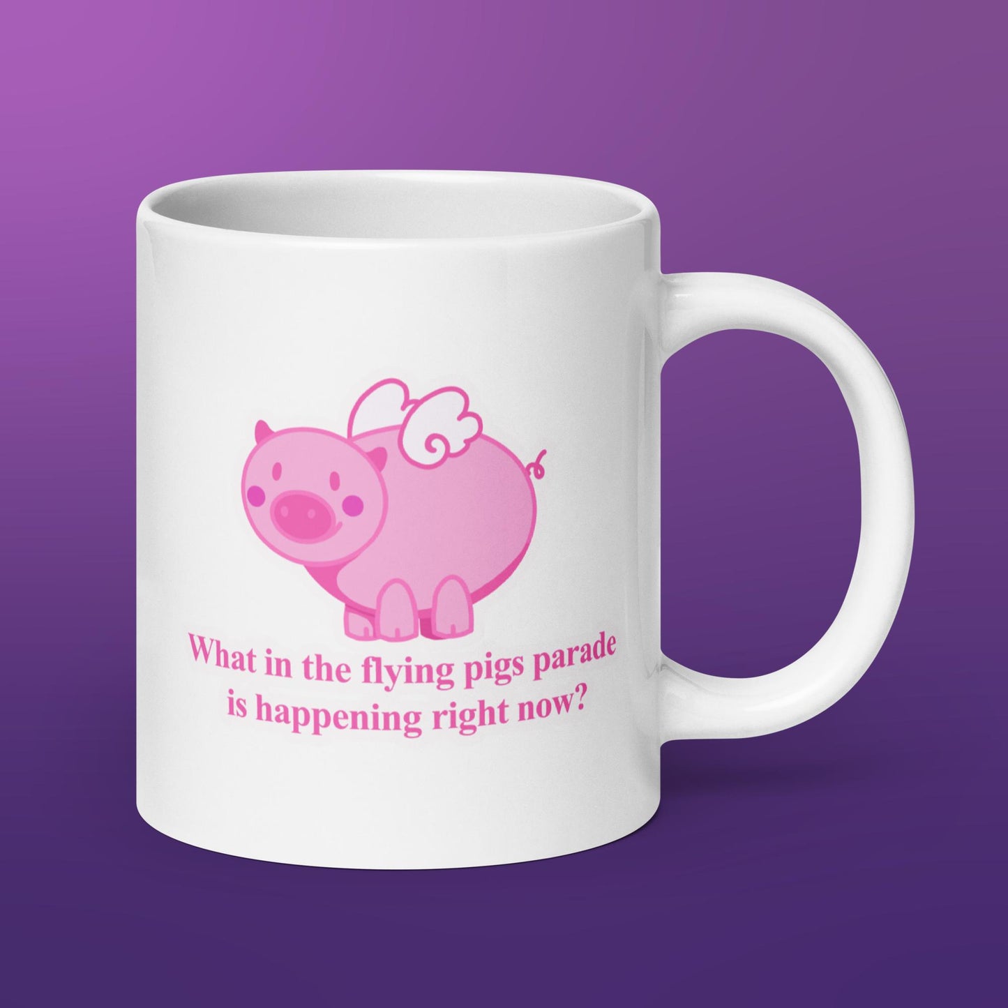 Flying Pig White Glossy Mug